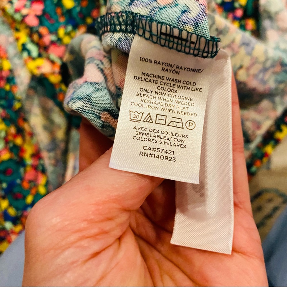 LOFT Floral Maxi Dress in Teal, Pink & Yellow - Picture 9 of 10